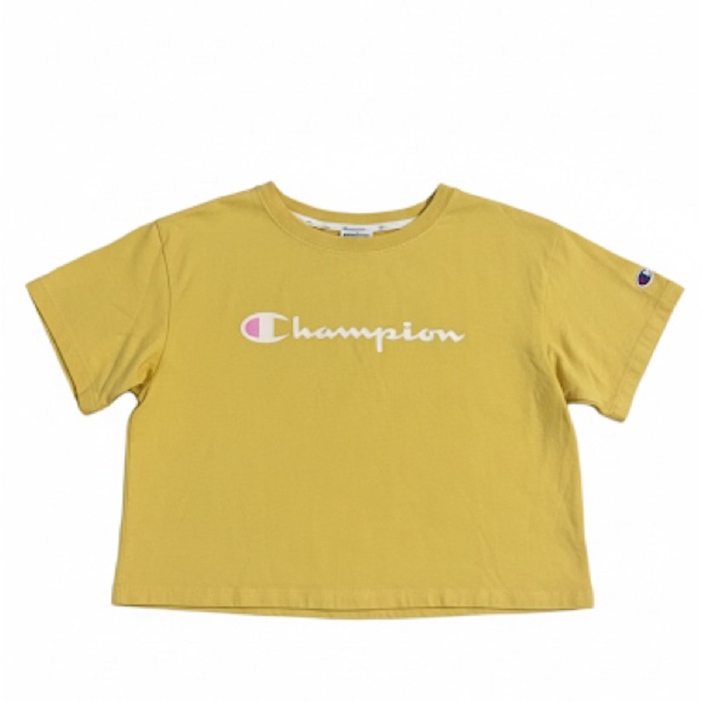 BUNDLE (2) - Champion Crop top with Iconic Logo 
Black and Yellow